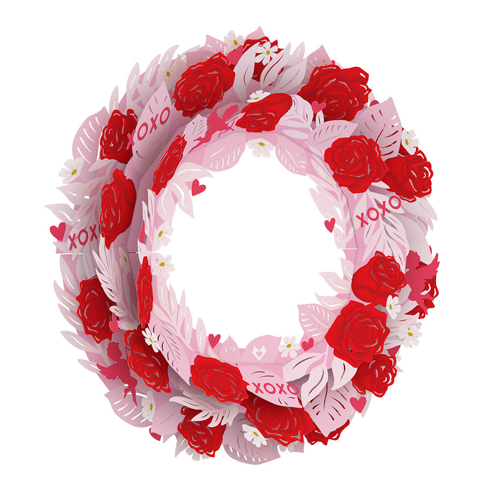 Pop-Up Paper Valentine Wreath | Cupid's Valentine Wreath | Valentine's Day | 3D Pop-Up Flower Bouquet | Lovepop