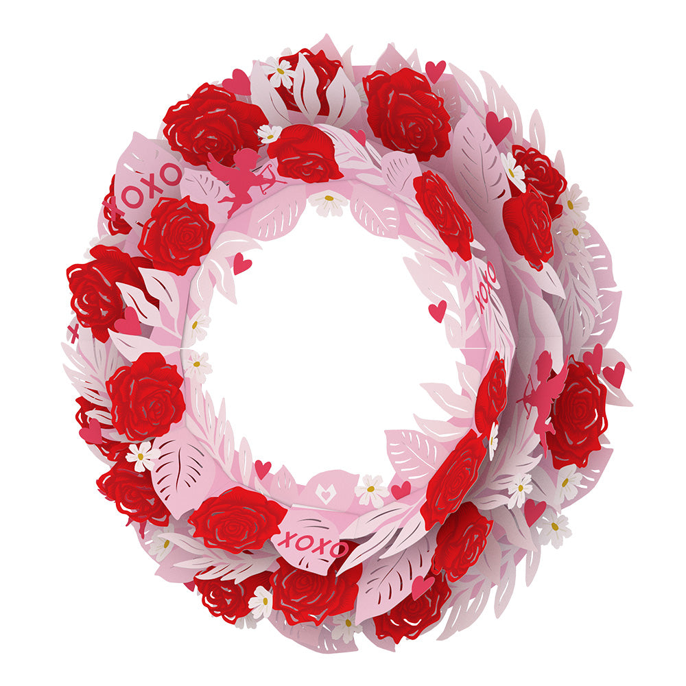 Pop-Up Paper Valentine Wreath | Cupid's Valentine Wreath | Valentine's Day | 3D Pop-Up Flower Bouquet | Lovepop