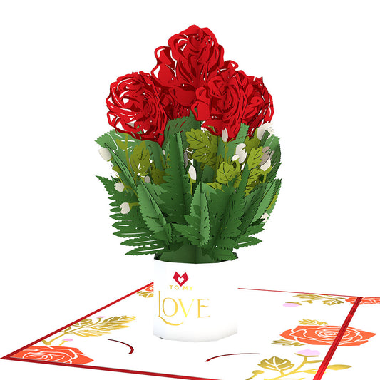 Lovepop to My Love Card with Mini Bouquet - Valentines Day Pop Up Cards, Valentines Cards, Pop Up Flowers, Card and Bouquet