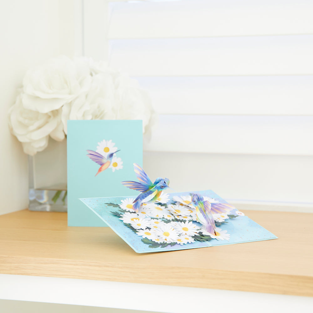 Daisy Patch Hummingbirds Pop-Up Card