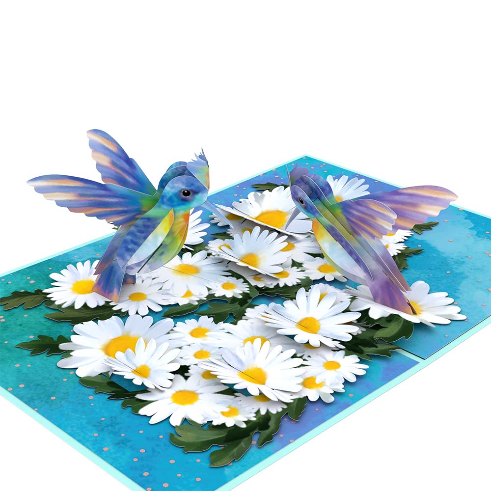 Daisy Patch Hummingbirds Pop-Up Card