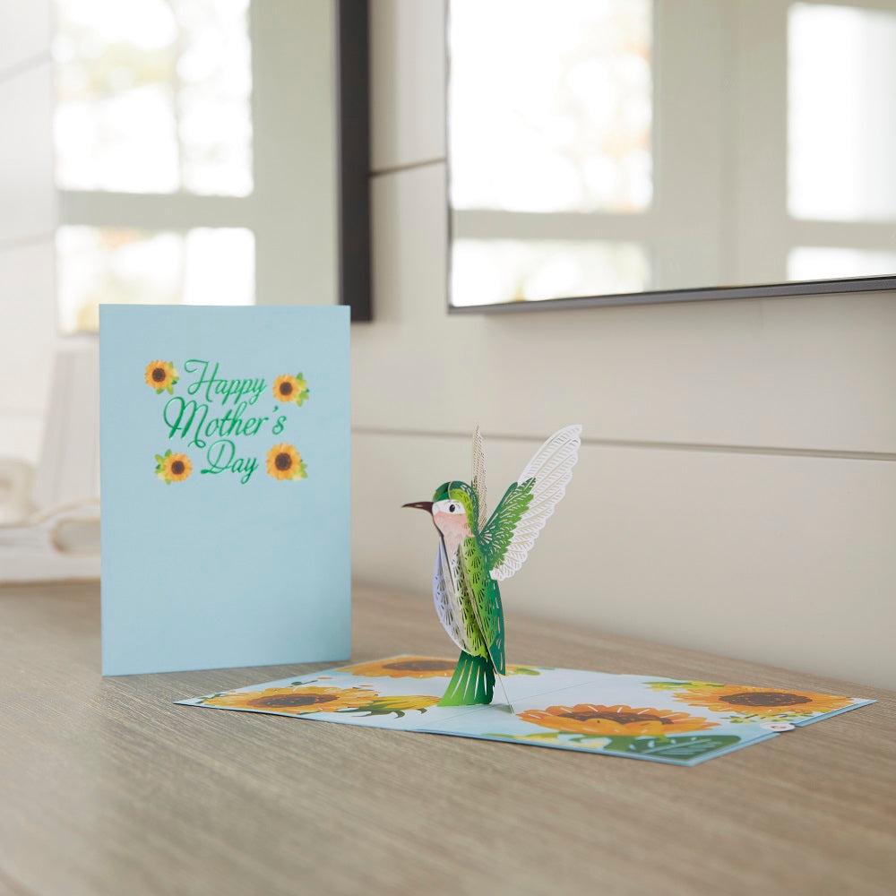 Mother's Day Sunflower Hummingbird Pop-Up Card