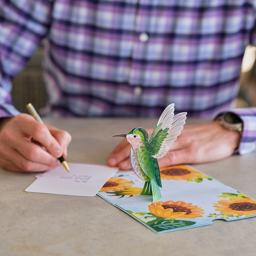 Mother's Day Sunflower Hummingbird Pop-Up Card