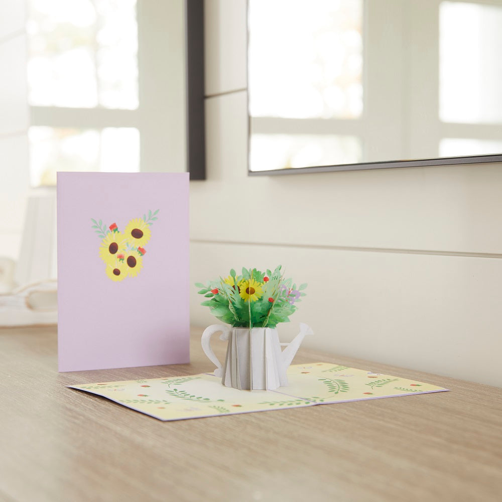 Sunflower Watering Can Pop-Up Card