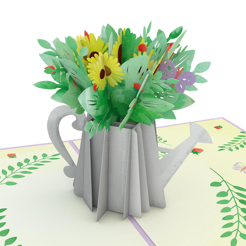 Sunflower Watering Can Pop-Up Card