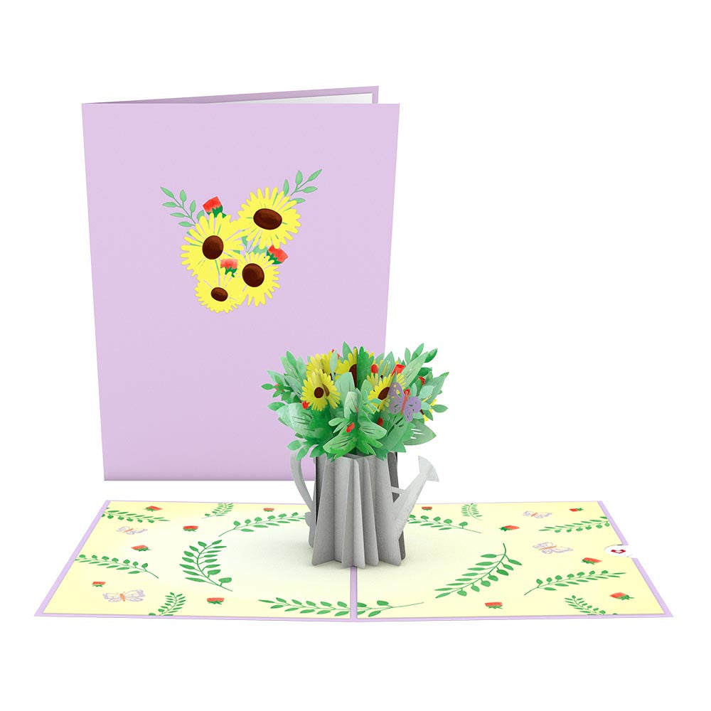 Sunflower Watering Can Pop-Up Card