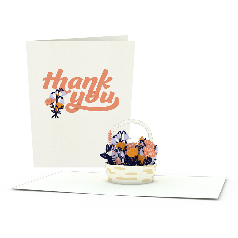 Thank You Flower Basket Cards Flower Basket Thank You Cards Lovepop