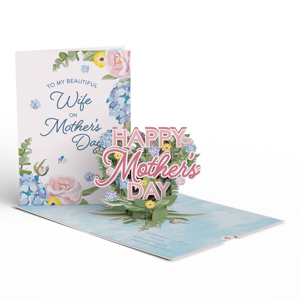 To My Wife Hydrangea Pop-Up Card