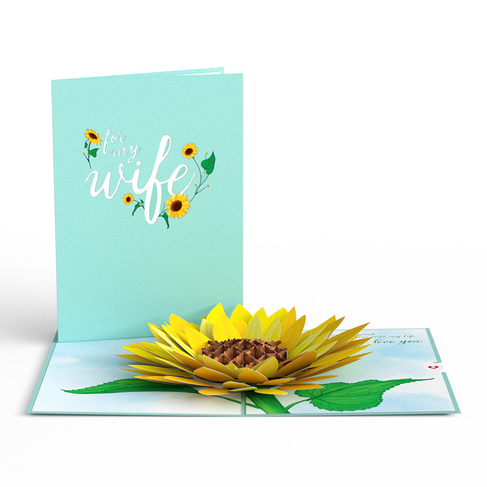 For my Wife Sunflower Pop-Up Card