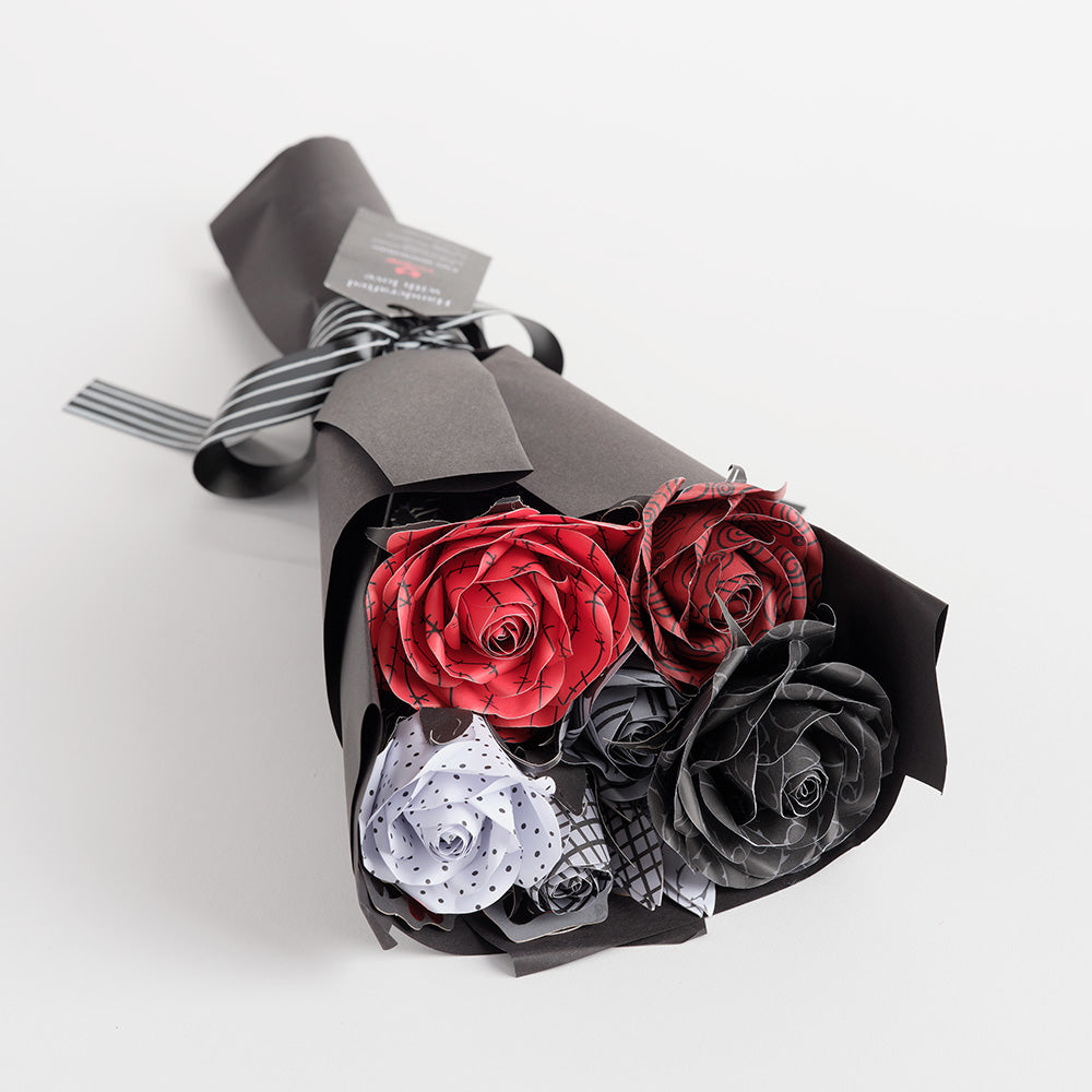 Handcrafted Paper Flowers: Disney Tim Burton's The Nightmare Before Christmas Eternally Yours Roses (6-Stem) with My Nightmare Come True Pop-Up Card