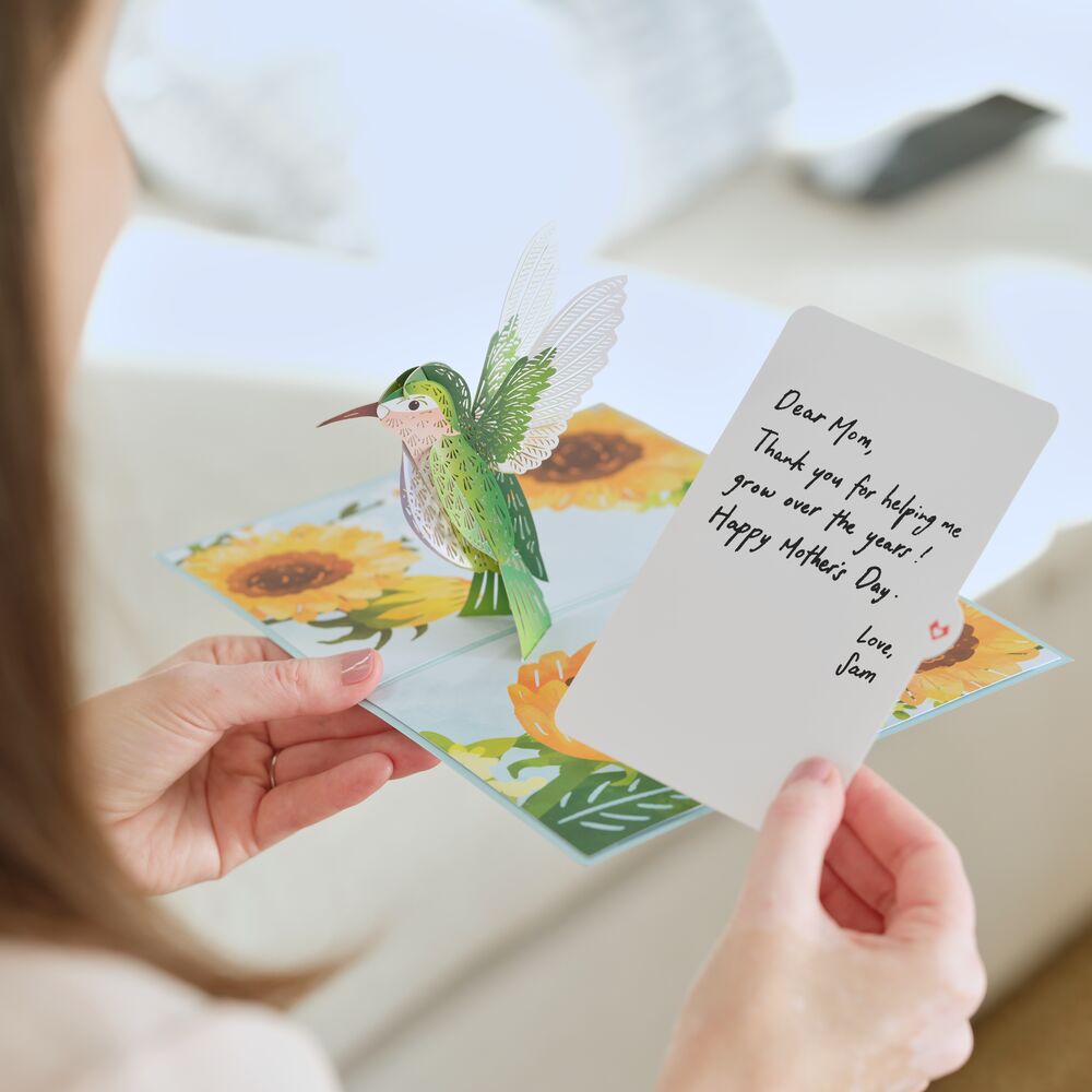 Mother's Day Sunflower Hummingbird Pop-Up Card