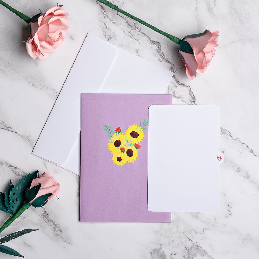 Sunflower Watering Can Pop-Up Card