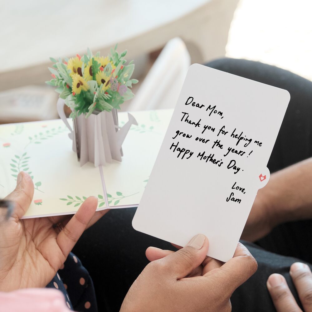 Sunflower Watering Can Pop-Up Card