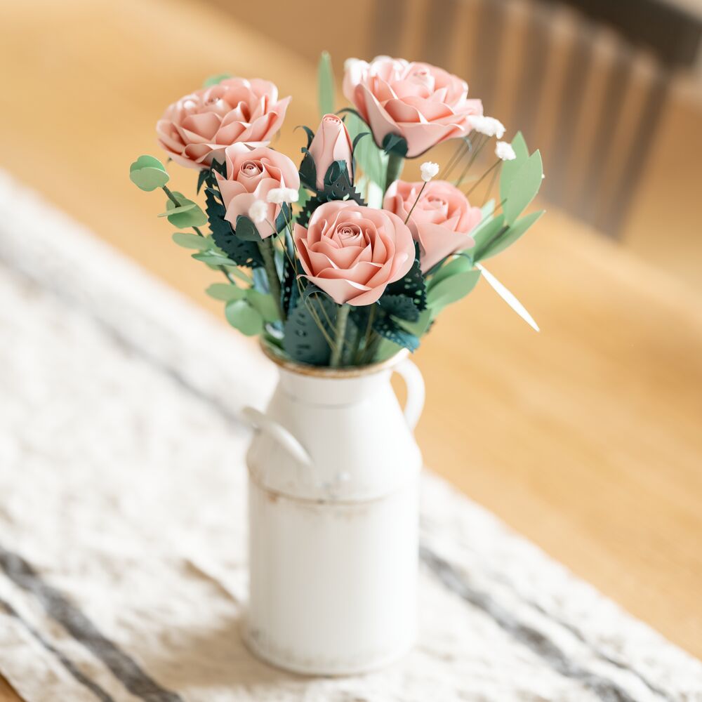 Handcrafted Paper Flowers: Pink Roses (6 Stems) with Happy Mother's Da –  Lovepop