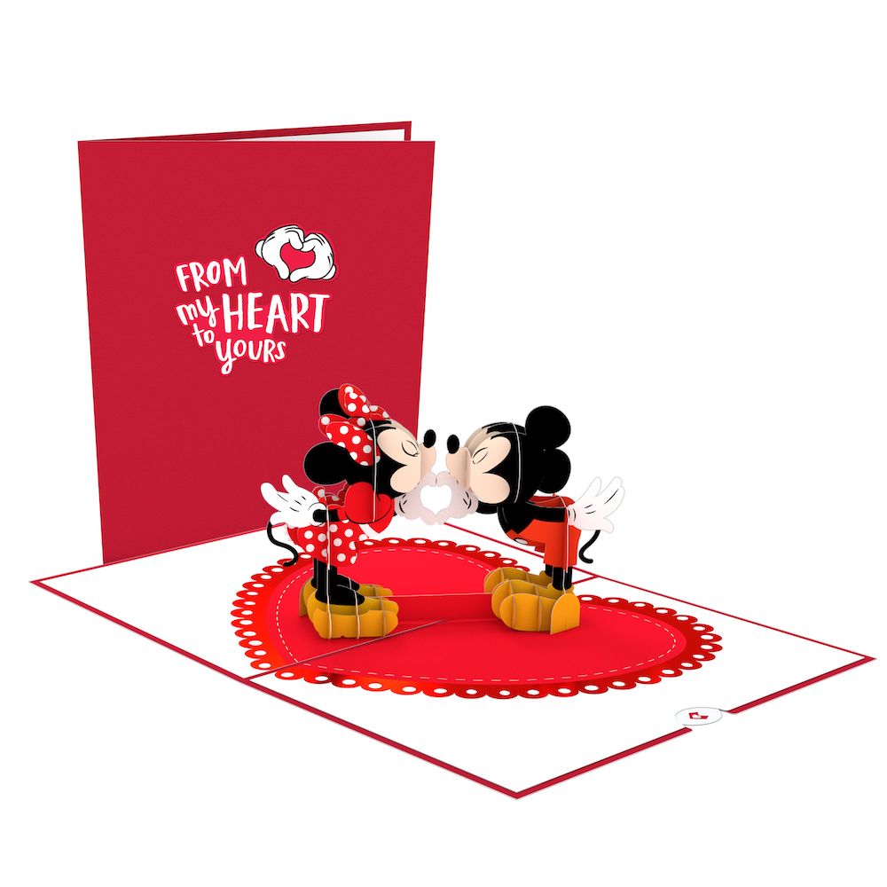 Lovepop Disney's Mickey & Minnie Heart-to-Heart Giant Pop-Up Gift, 11.5 L  x 8 W x 3.8 D, 3D Valentine's Day Gift, Pop Up Greeting Card, Disney