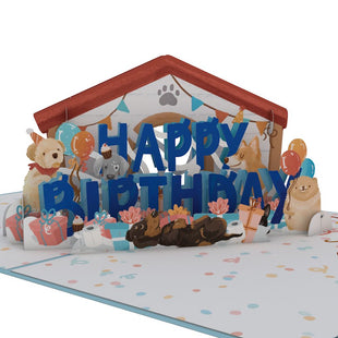 Happy Birthday Dogs Pop-Up Card