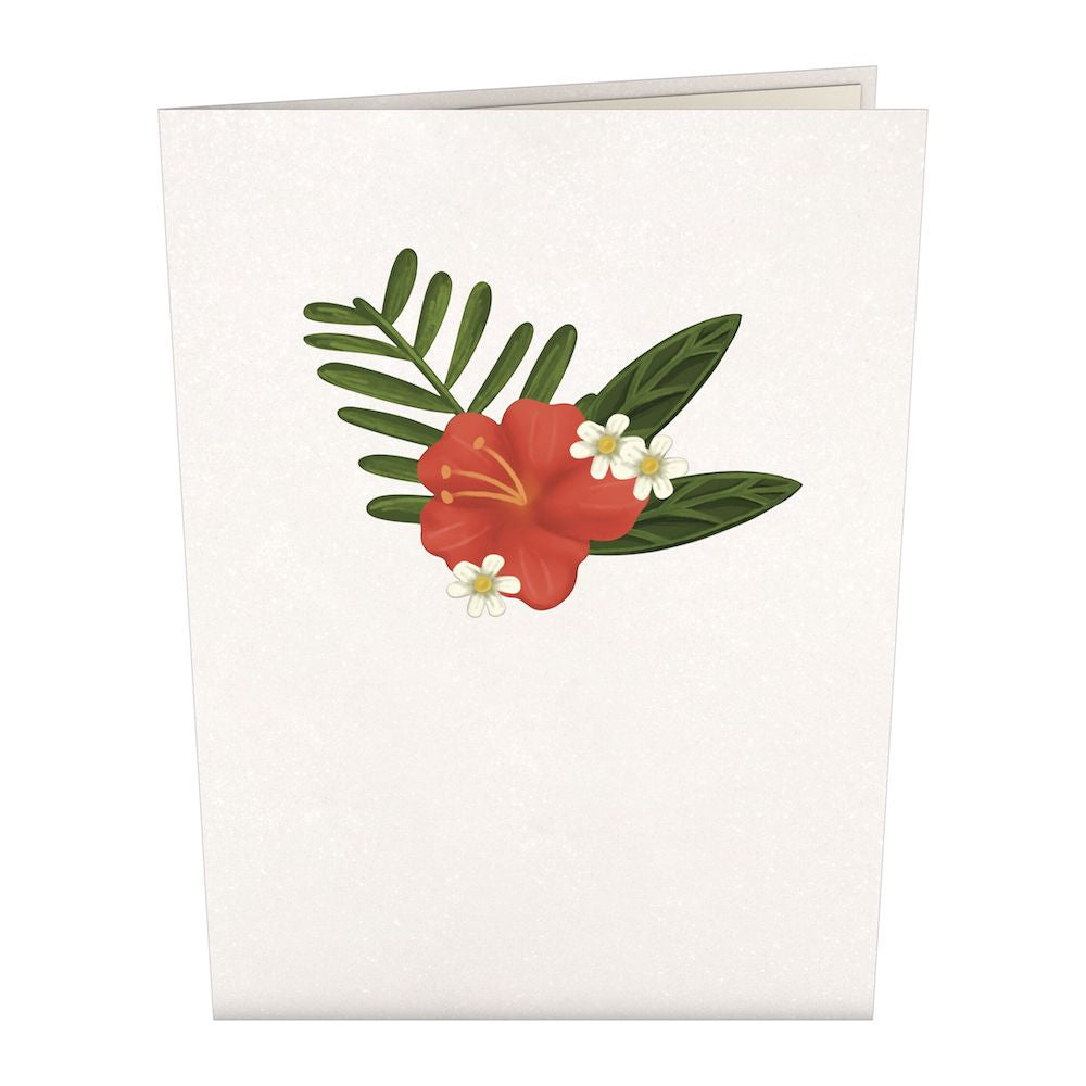 Tropical Flower Basket Pop-Up Card