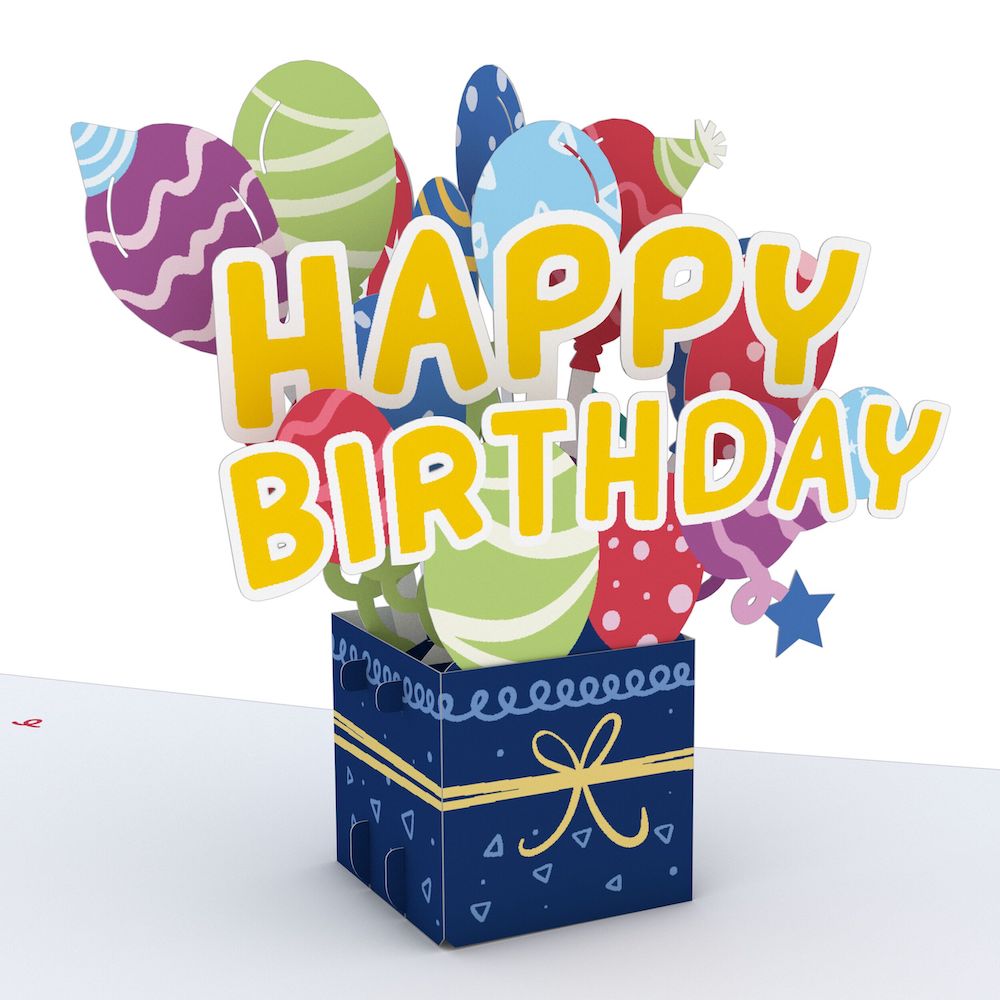 Beautiful balloon with birthday gift vector free download