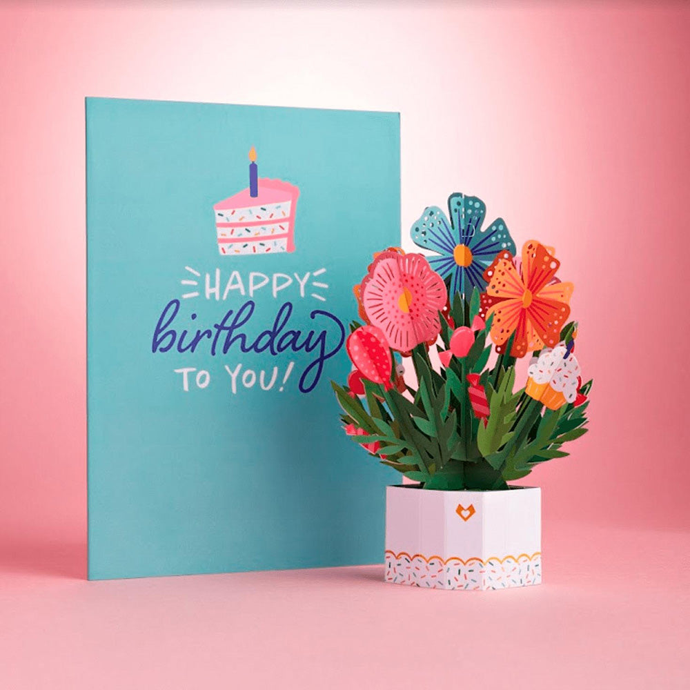 Happy Birthday Card with Flowers